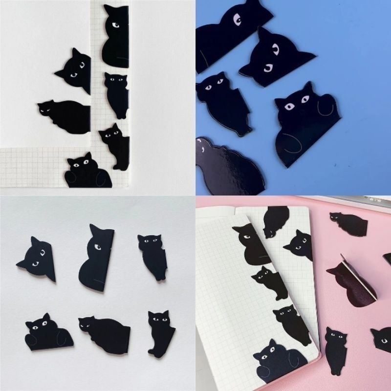 

Pembatas Buku Bookmark Magnetic Set (6pcs) Motif Cat Kucing Lucu Unik Simple Decor Stationery