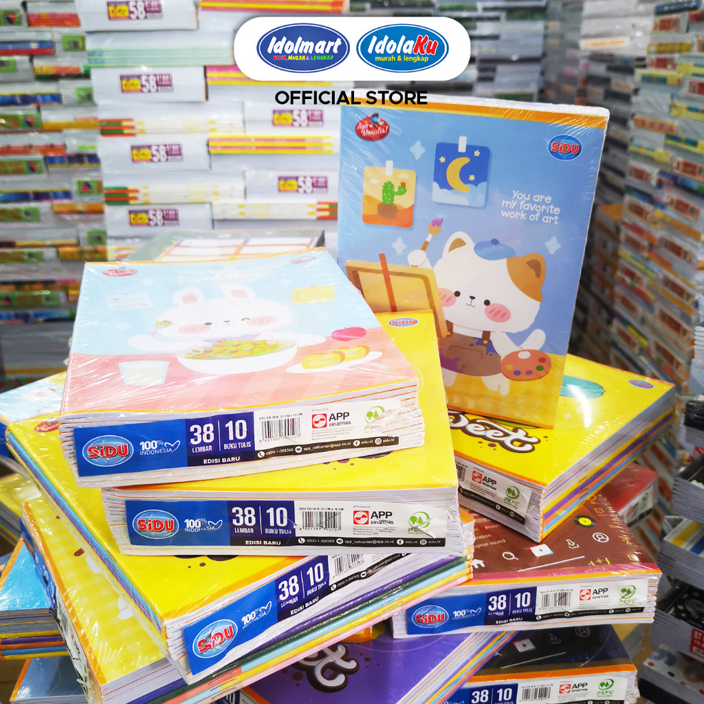 

IDOLMART Buku Tulis SIDU isi 58 Lembar - 1 pack isi 10 Buku
