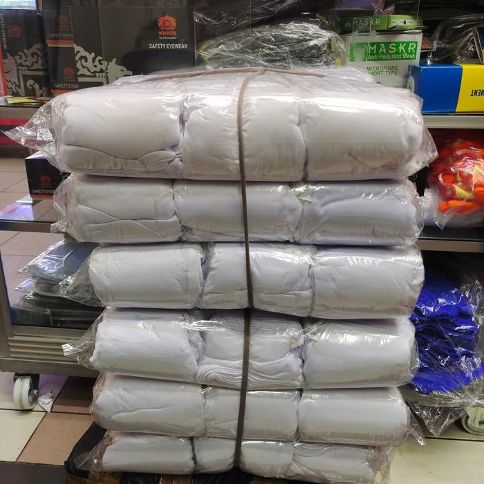 MASKER KAIN PUTIH POLOS LAPIS BUSA KARET