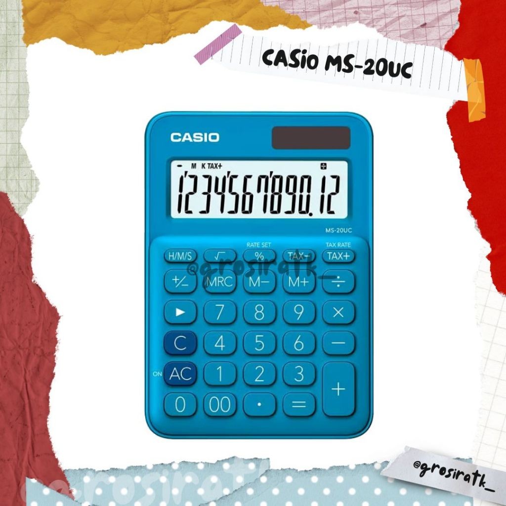 

Casio Calculator MS-20UC - Kalkulator Kantor - Seri Colorful - 12 digit WE!!