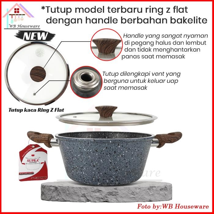 Supra 5Pcs Panci Set Granite Stone Series With Lid Anti Lengket / Set Peralatan Masak / Wajan