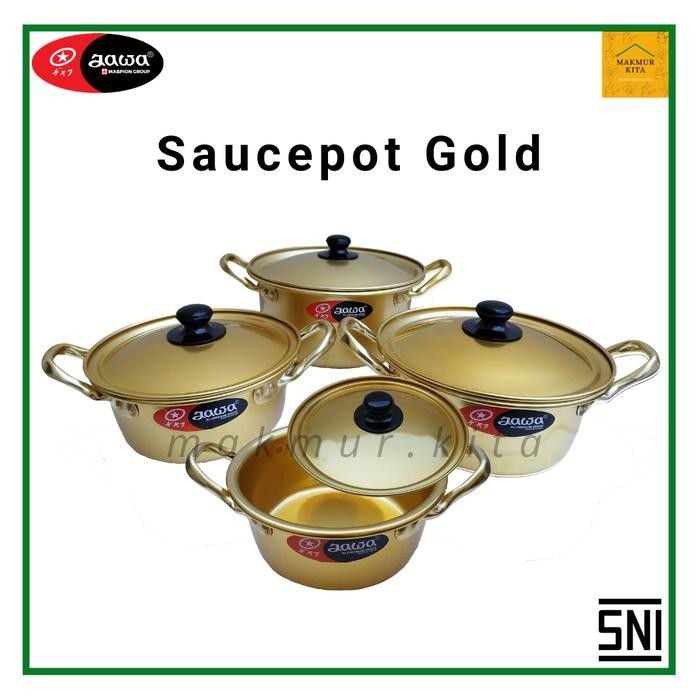 Panci Emas Gold 16 18 20 CM Jawa Maspion / Panci Mie Ramen Korea / Panci Ramyun Jepang