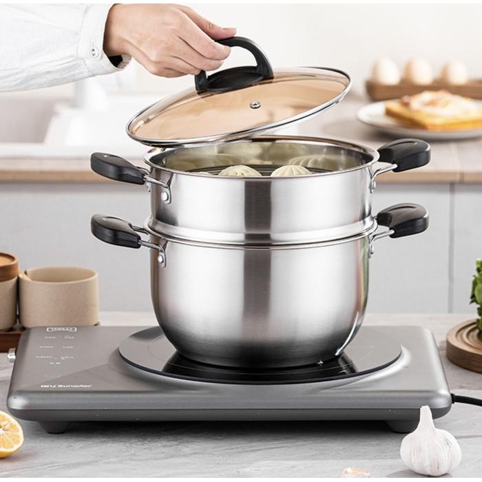 PANCI STEAMER TEBAL TUTUP KACA PANCI KUKUSAN