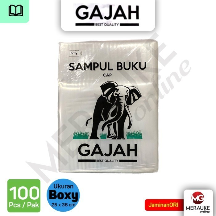 

Sampul Buku Plastik Cap GAJAH Ukuran Boxy 100s (1 Pack isi 100 Lembar) WE!!