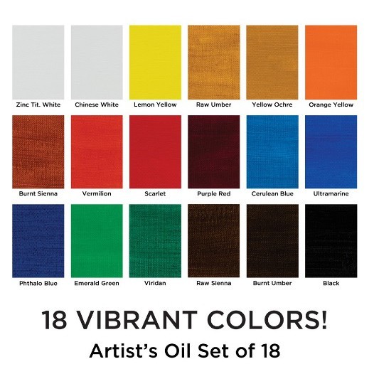 

Maries Oil Colour Set 12ml x 18 Warna / Maries Cat Minyak Set 18 warna