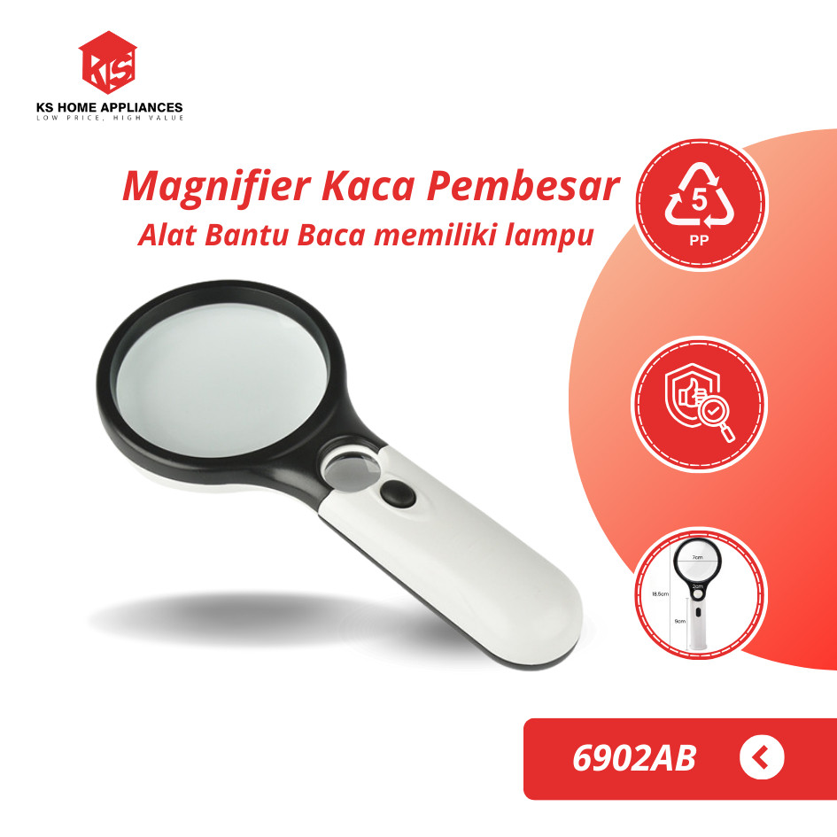 

KS Magnifier Kaca Pembesar Dengan Lampu Alat Bantu Baca WE!!!