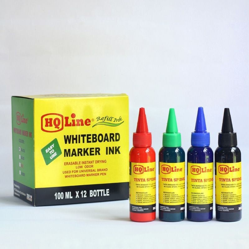 

Refil / Isi Tinta Spidol Whiteboard HQ Line 100 ml WE!!!