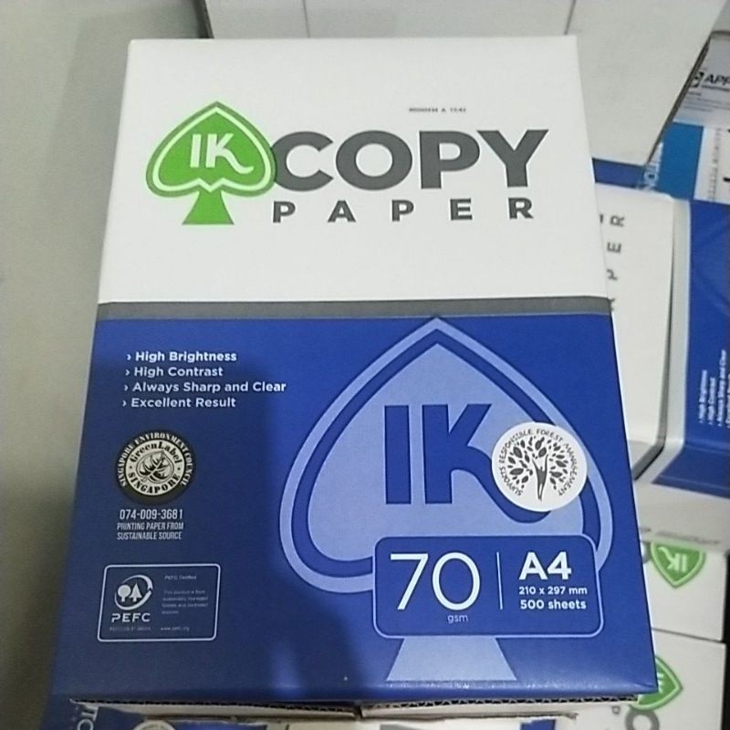 

Kertas HVS A4 70 Gsm / Ik Copy Paper 70 G / Kertas Fotocopy Murah