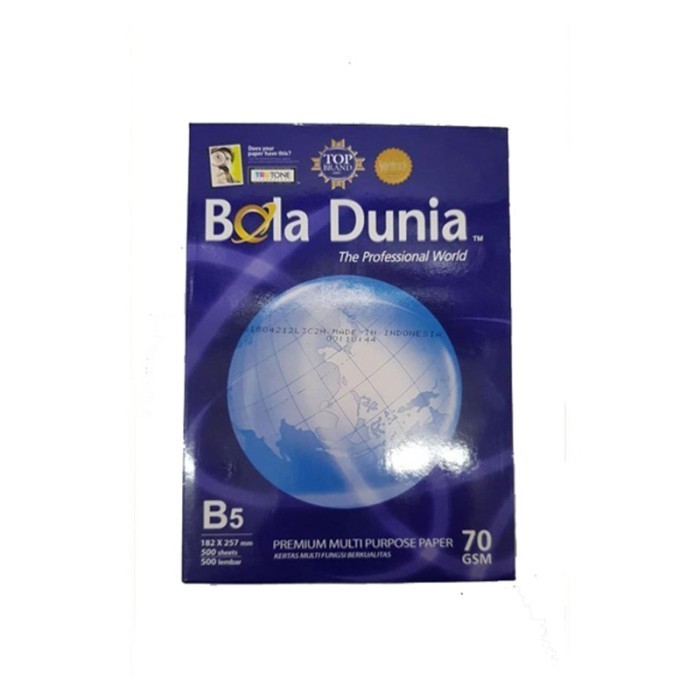 

Hvs Bola Dunia 70gr B5 - Kertas HVS