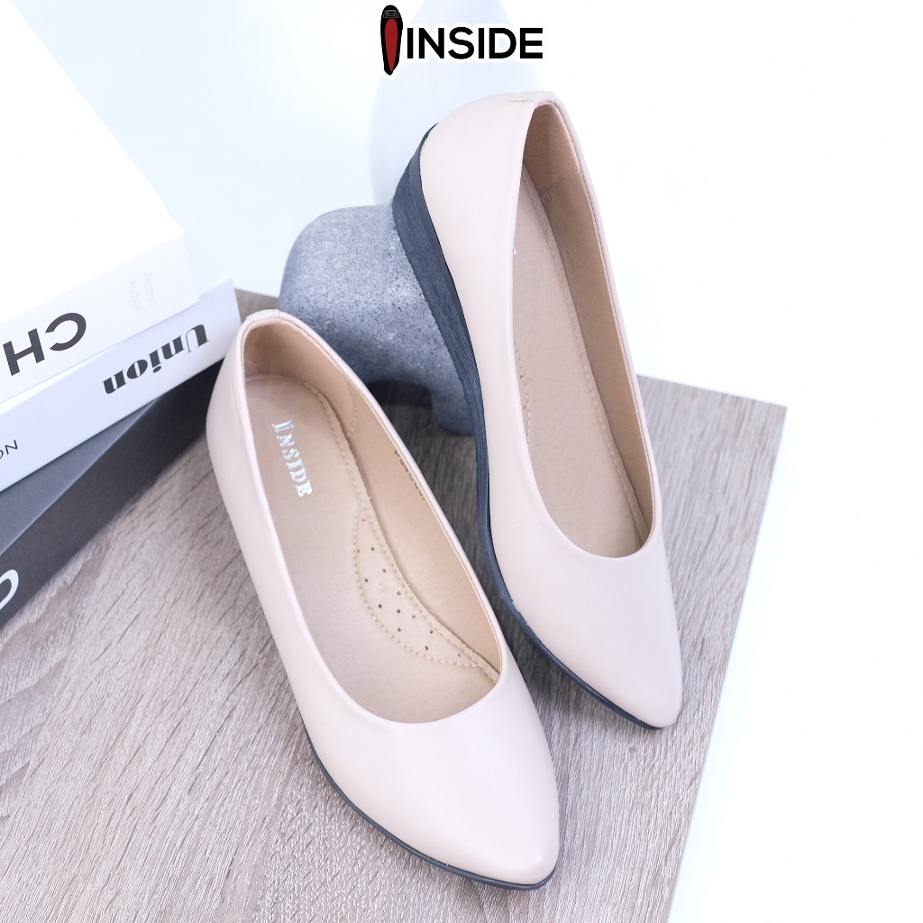 INSIDE JIU SEPATU WEDGES 3CM FLATSHOES WEDGES WANITA SEPATU WANITA KERJA HAK 3CM LOAFERS