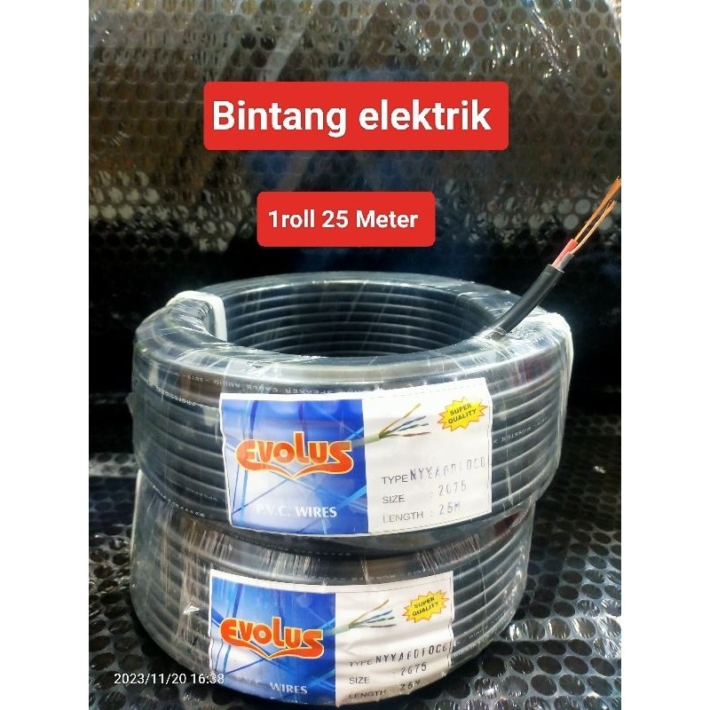 kabel serabut listrik / audio 2x0,75 Evolus (25meter)