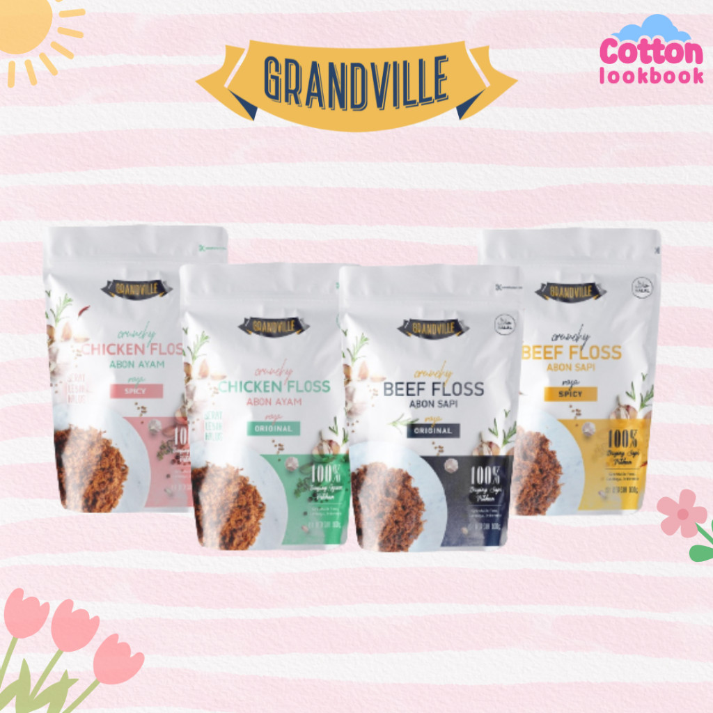 

COTTON LOOKBOOK - GRANDVILLE ABON SAPI & AYAM 100gram / Abon Anak Bayi Grand Ville Beef floss /