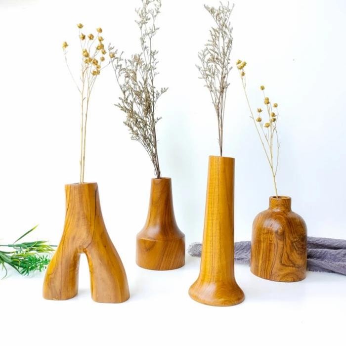 Sekawan Vas Bunga Aesthetic Vas Bunga Kayu