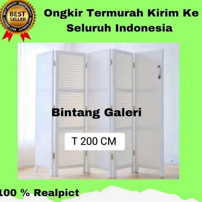 ** ( Tinggi 2 Meter ) Sketsel Rotan Sintetis Pembatas Ruangan Partisi Sekat Ruangan Murah **