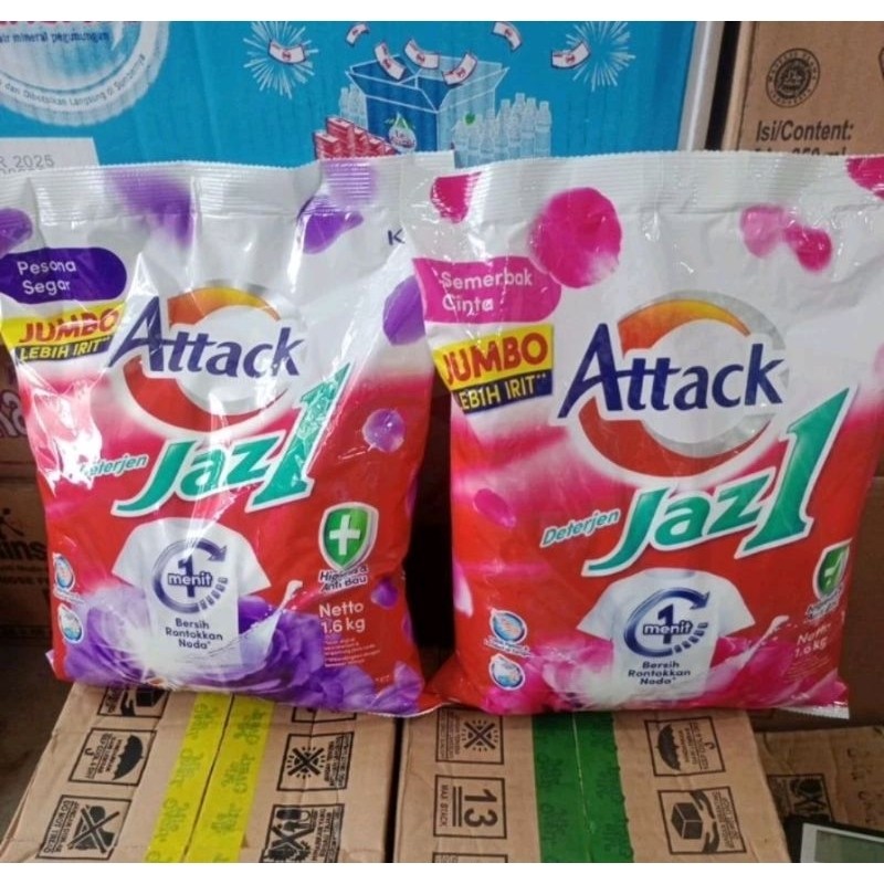 Attack Jaz1 Detergen Bubuk Kemasan Jumbo 1.6Kg - Jaz1 Bubuk 1.6Kg Jumbo