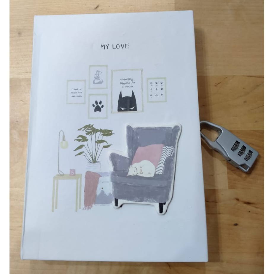 

Buku Tulis Diary Gembok Angka Serbaguna Karakter Kucing Kode 1 A5