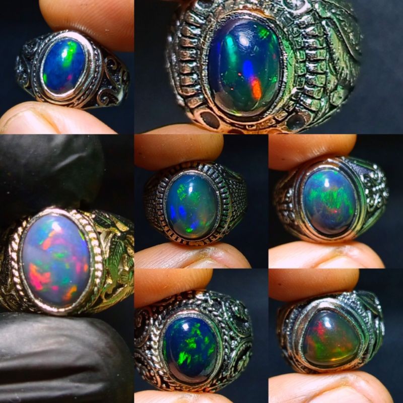 kalimaya black opal/cincin kalimaya black opal afrika/kalimaya afrika jarong full /kalimaya