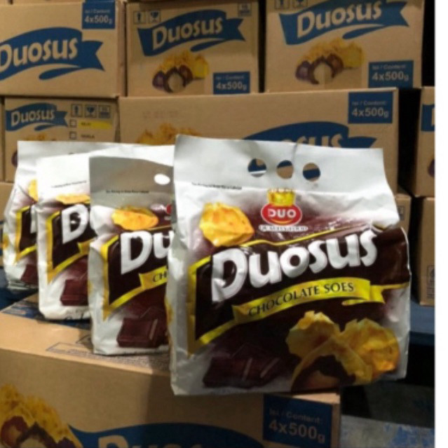 

Olivoliv Snack Snack Duosus Kue Soes Coklat / Vanila / Bluberry Kemasan 500 Gram