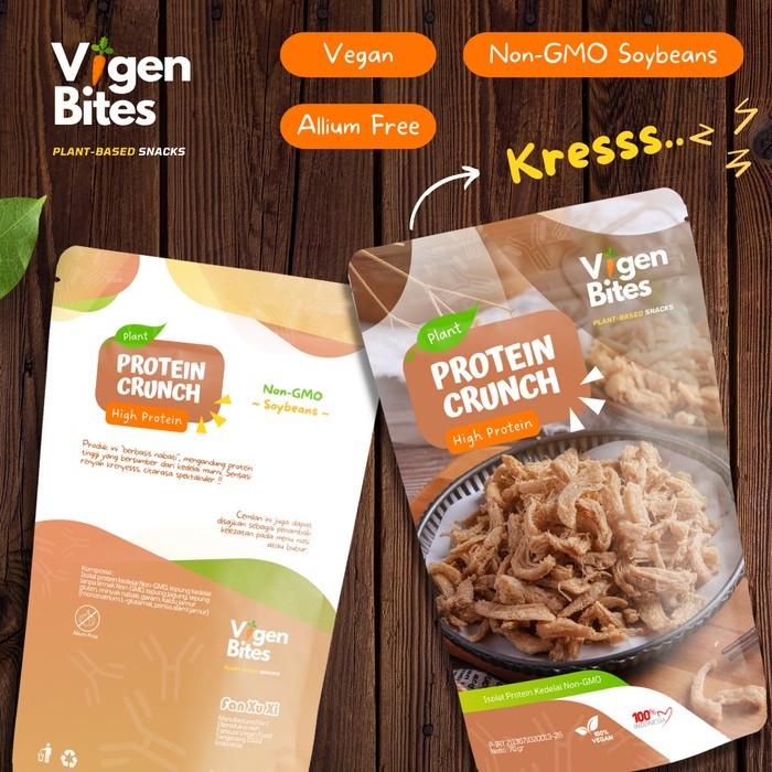 

Olivoliv Snack Vigen Bites Protein Crunch + Vegan + Halal + Non-Gmo Soybeans + Vegetarian + Allium
