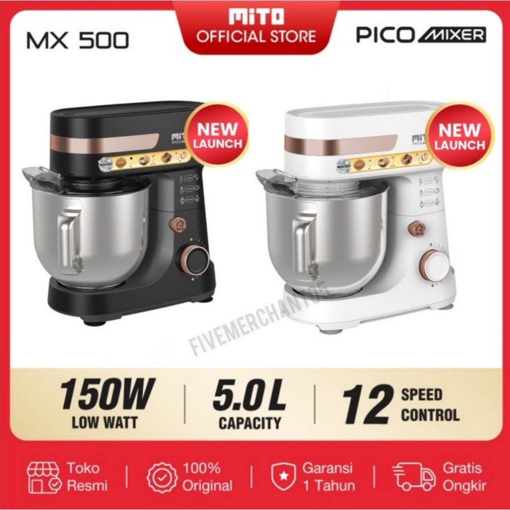 Stand Mixer Mito MX 100 5 Liter Mixer Dudukan Mito Mixer Jumbo Mito Pengaduk Adonan Telur Mito MX