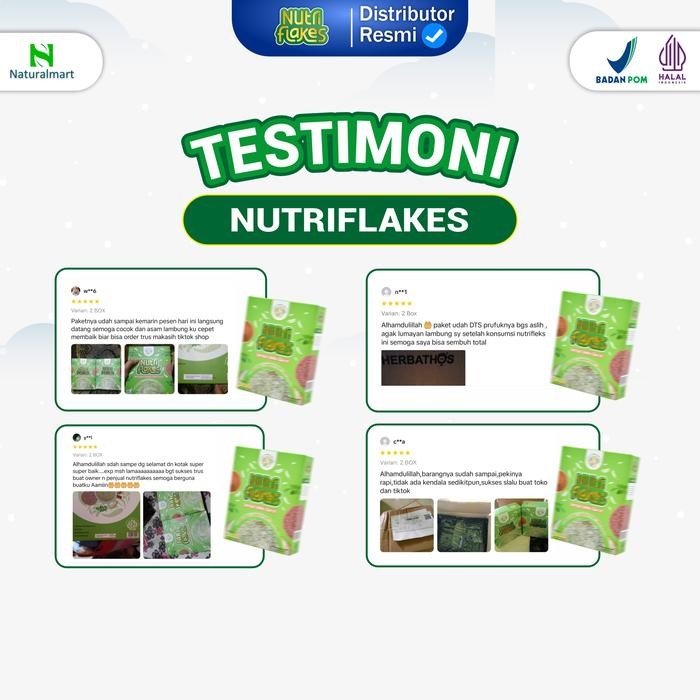 

JTTOP" PROMO 1 BOX NUTRIFLAKES - SEREAL DENGAN BAHAN ALAMI UMBI GARUT - BPOM & HALAL - GRANOLA &