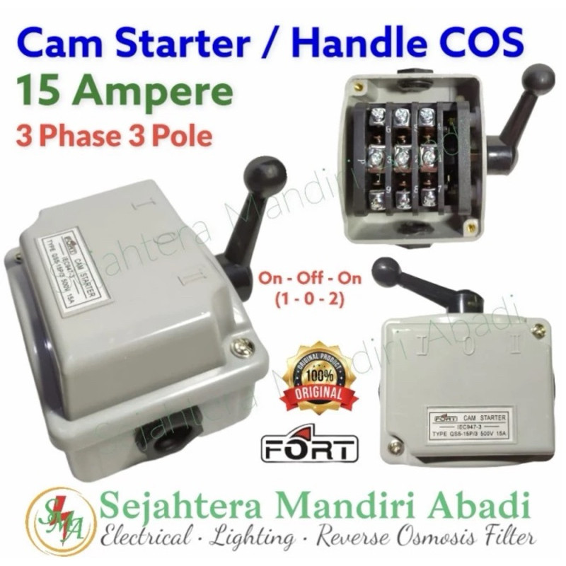 Cam Starter 15 Ampere 3 Phase 3 Pole Handle COS Change Over Switch
