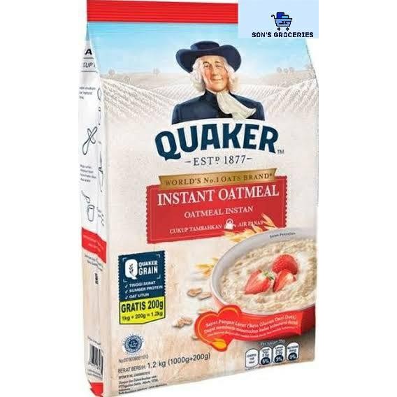 

JTTOP" QUAKER INSTANT OATMEAL 1000GR+200GR/1200 GR SEREAL/CEREAL TOP PRODUCT