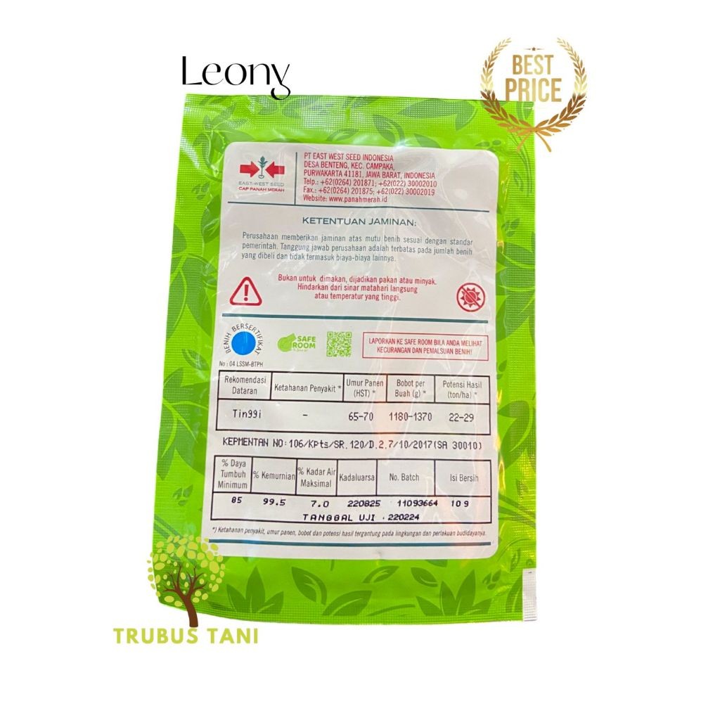 Happygardens Leony 10Gr Benih Sawi Putih Hibrida Tahan Akar Gada