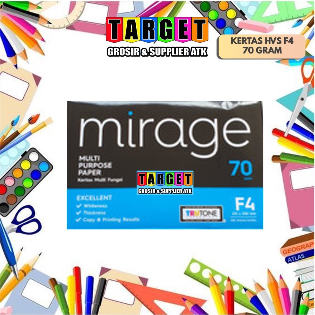 

Kertas Print Fotocopy HVS F4 Folio 70 Gram Gr - IK COPY PAPER / MIRAGE (Setara Paperone)