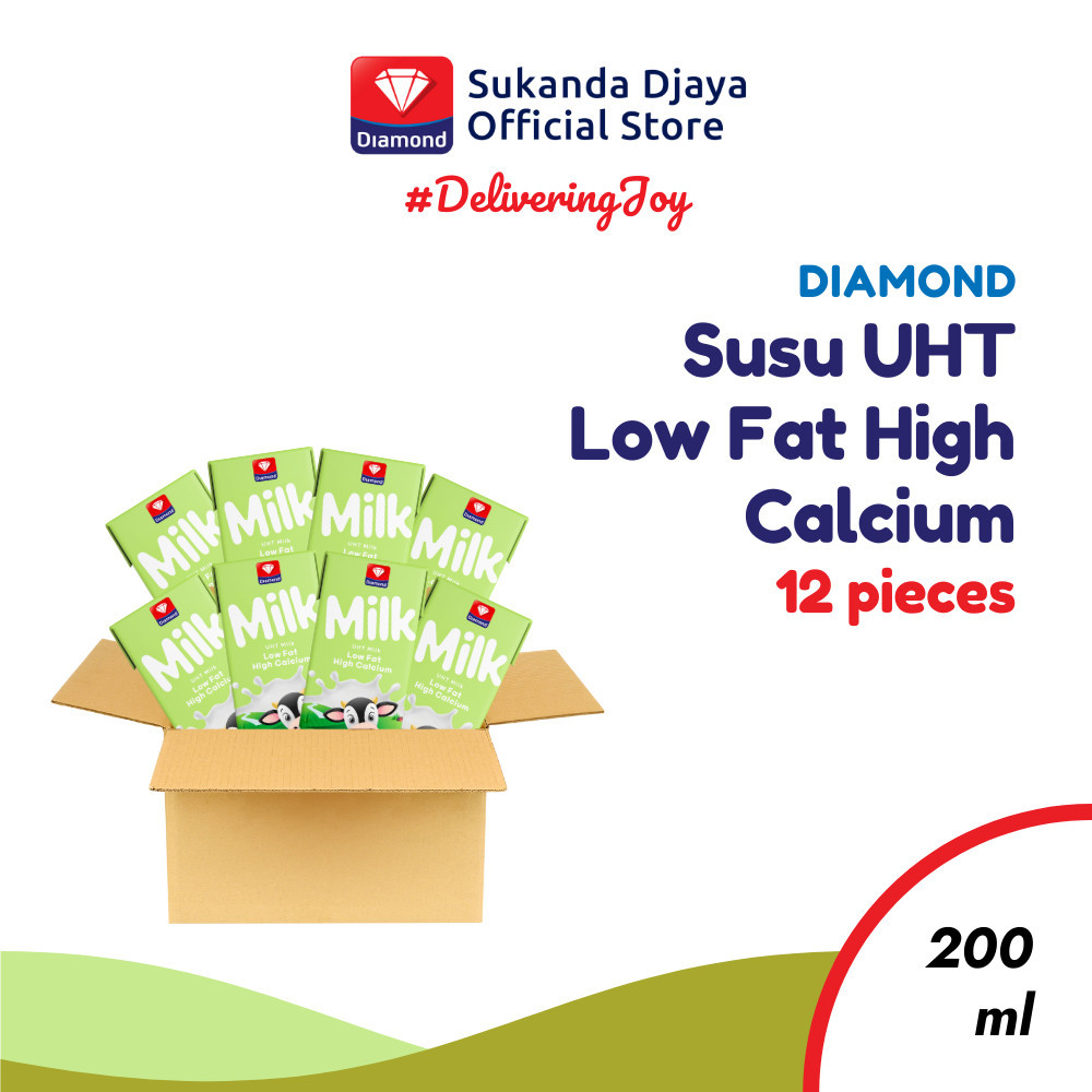 

DIAMOND MILK SUSU UHT LOW FAT 200 ML ISI 12 100% ORIGINAL