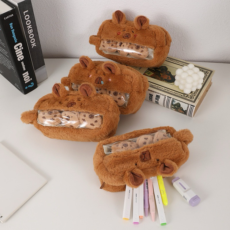 

Kotak pensil capybara ukuran besar free 3 pin boneka capybara bahan bulu halus