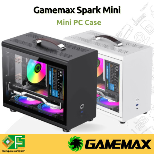 MD Gamemax Spark Mini White & Black Casing PC Mini CPU PC Case Gaming
