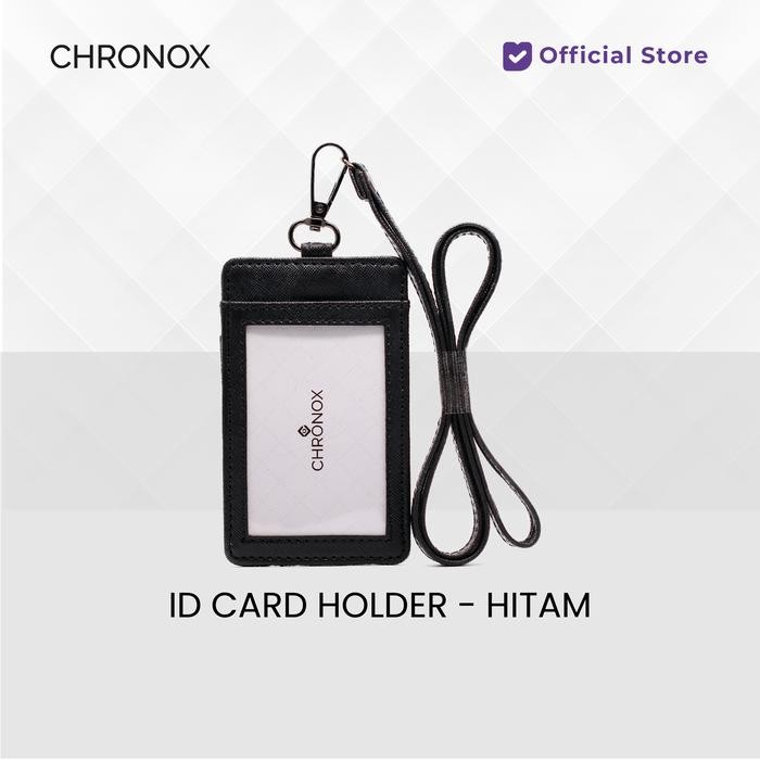 

CHRONOX Lanyard Pria Wanita Kulit Saffiano ID Card Holder - AVERY