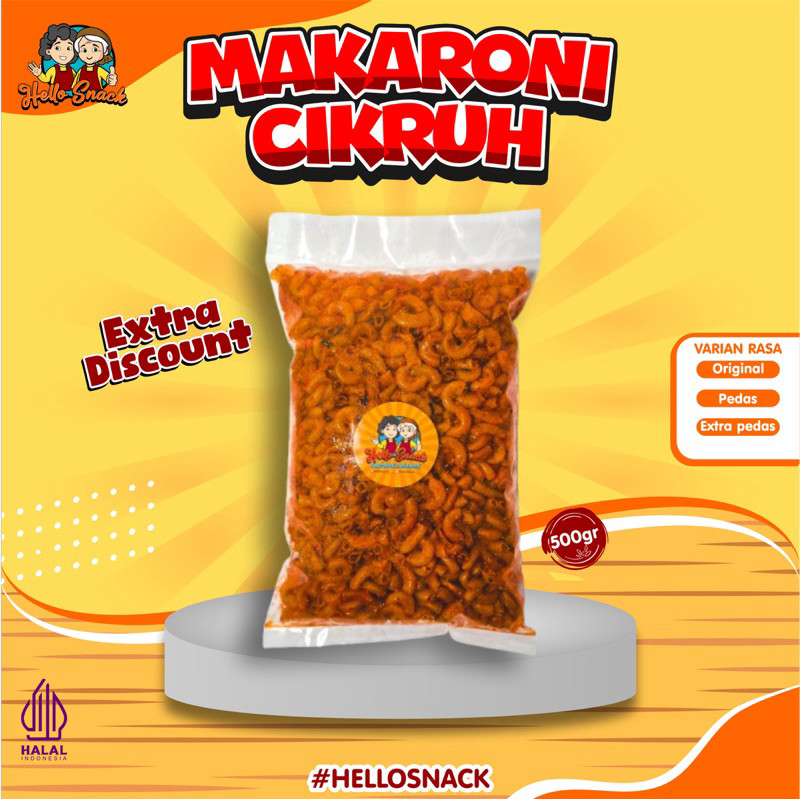 

PROMO !!! 500gr Makaroni Cikruh Pedas / Ext Pedas / Original Daun Jeruk.