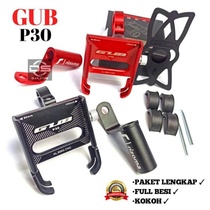 phone holder GUB P30 original paket lengkap+ breket spion sepeda motor