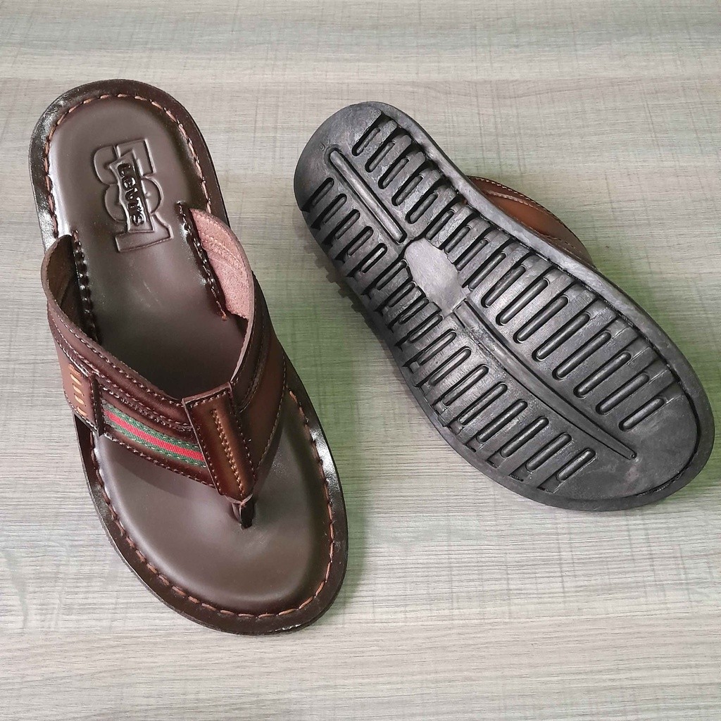 Terlaris Sandal Kulit Jepit Pria Levis 501 Anti Slip Bahan Berkualitas Tahan Air Murah Bayar