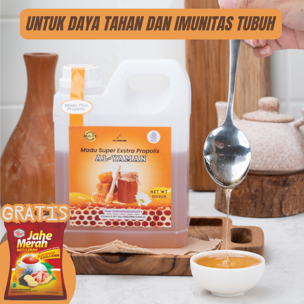 

Al-Yaman - Madu Super Exstra Propolis 1Kg Untuk Daya Tahan Tubuh dan Mengatasi infeksi Saluran Kemih