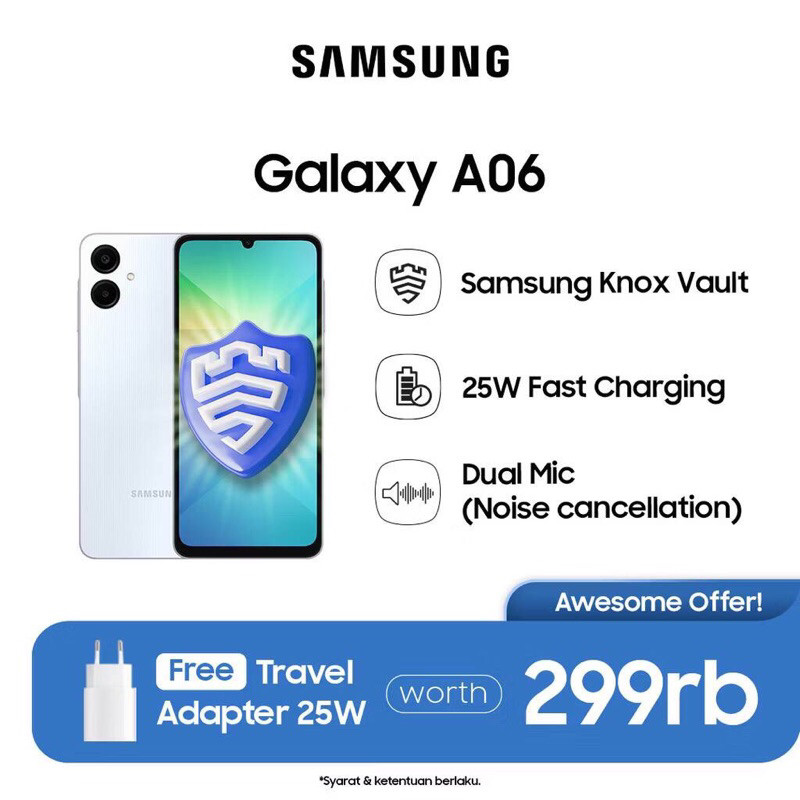 Samsung Galaxy A06 [4GB/64GB - 4GB/128GB-6GB/128GB] RAM Plus 4GB - Helio G85 - 50MP Dual Camera -