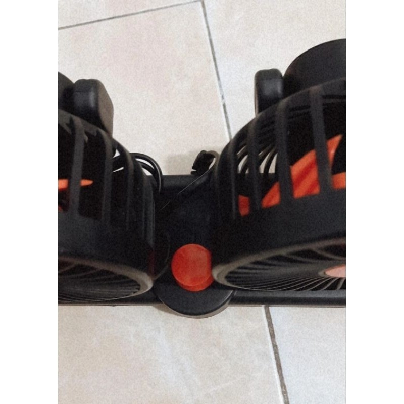 Kipas Angin Mobil Dua Kipas Double Fan 12 Volt 24 Volt KYZUKU KZ T302 T301