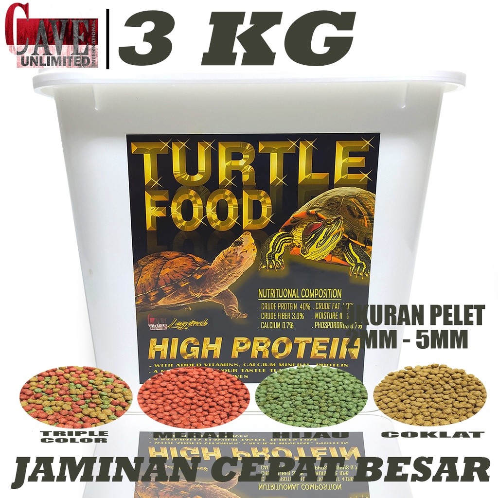 ( 250gr - 1kg ) MAKANAN PAKAN KURA KURA TURTLE RES BRAZIL AMBON ALIGATOR PELET FOOD