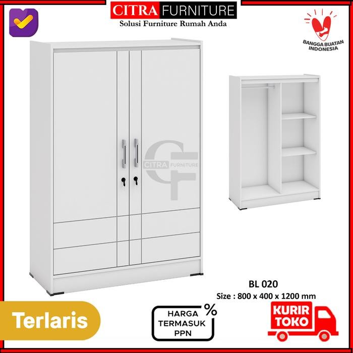 Lemari Pakaian Anak 2 Pintu Minimalis Kecil PendekGraver La 055