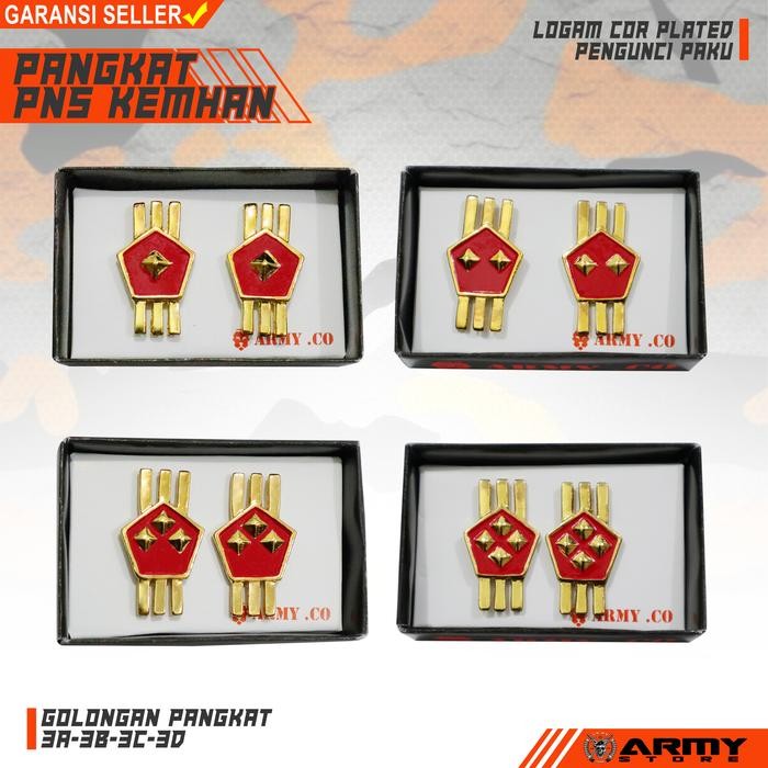 PREMIUM Pin Pangkat PNS Kemhan Golongan 3A 3B 3C 3D Gold