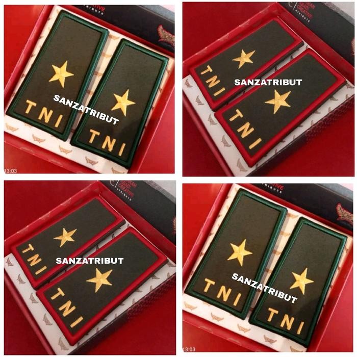 PREMIUM Pangkat PDH TNI Bintang Satu Bordir Kain