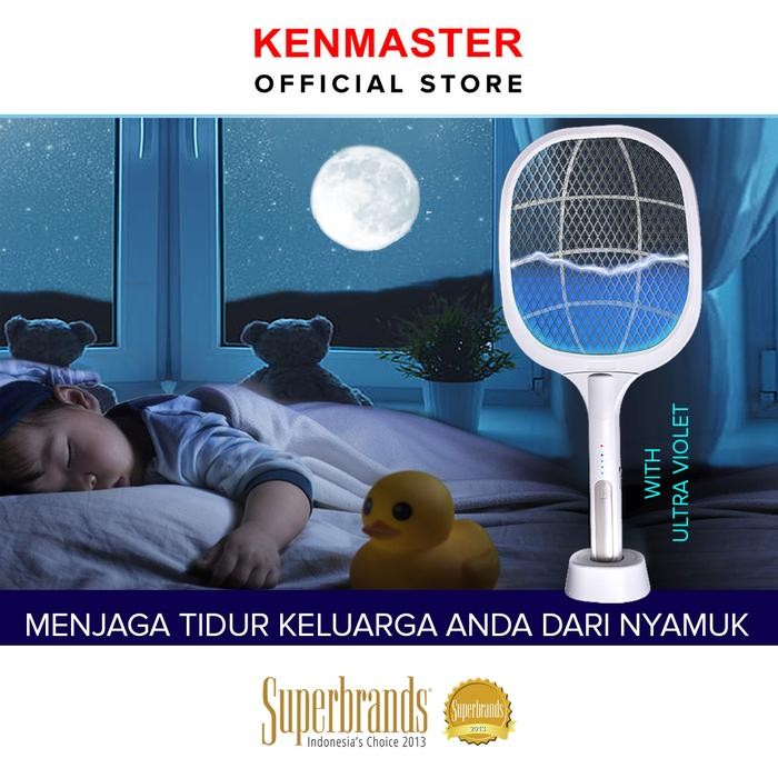 PREMIUM Kenmaster Raket Nyamuk 2 IN KM-108 + Lampu LED + UV