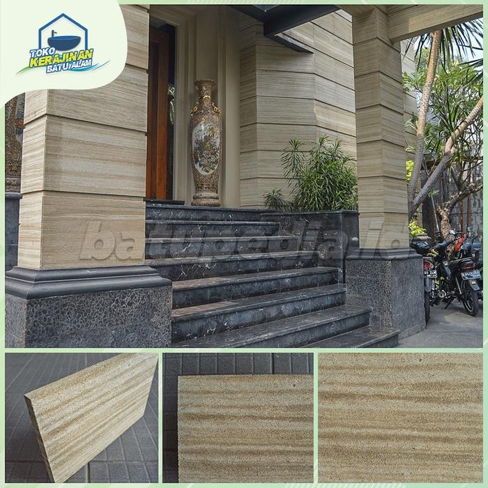 Terlaris Batu Alam Dinding Bali Brown Motif Seperti Marmer Khusus Untuk Dinding