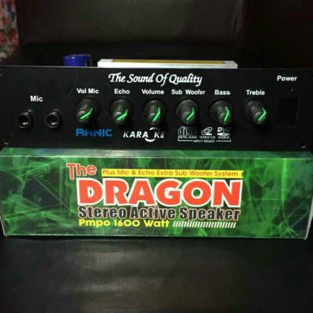 KIT AKTIF SPEAKER DRAGON MIC ECHO SUBWOOFER