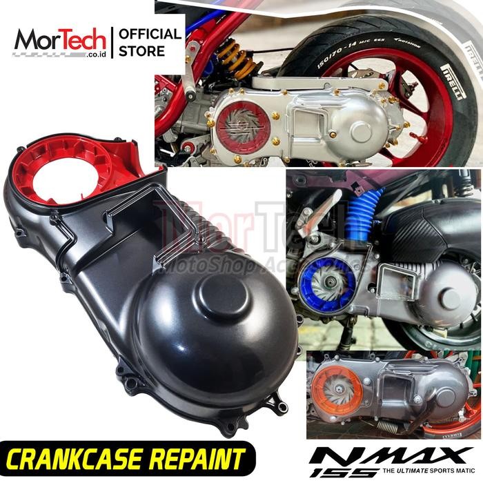 PREMIUM Crankcase Blok Bak CVT Repaint Silver Nmax Old/New - Aerox Asli Yamaha