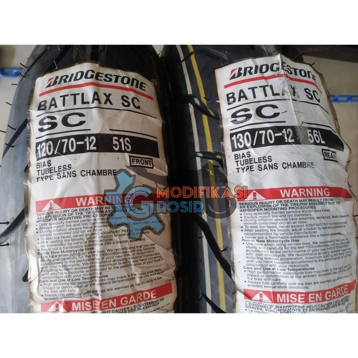 PREMIUM Ban Bridgestone Battlax SC 120/70 - 12 & 130/70 -12 Vespa Scoopy Z125