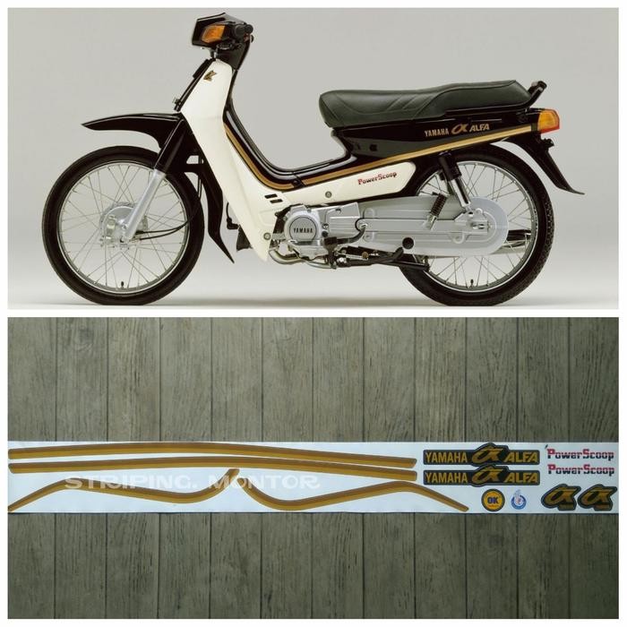 PREMIUM Lis Striping Sticker Yamaha Alfa Tahun 1988 Gold