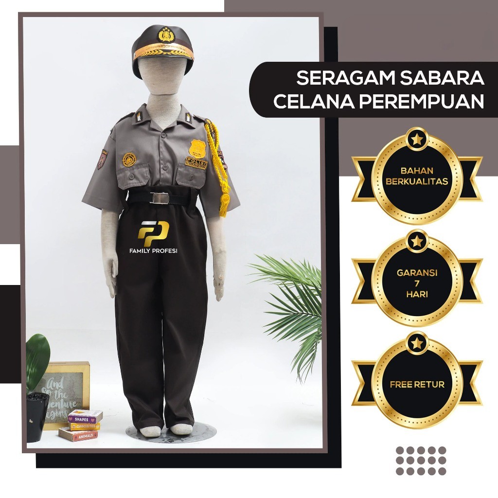 Baju polisi anak perempuan Baju profesi anak laki laki Baju polisi anak laki laki